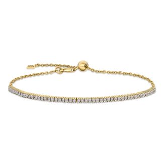 The Diamond Store Adjustable Lab Diamond Tennis Bracelet 0.50ct in 18K Gold Vermeil