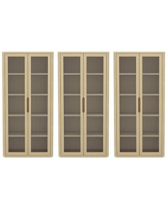 Manhattan Comfort Set Of 3 Rivington Modern Bookcase Cabinets (5-Shelf)