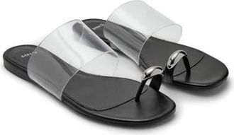 Mango Transparent Slide Sandal in Black at Nordstrom, Size 38