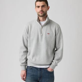 Levi's Housemark Quarter Zip Pullover - Mens - L - Grey