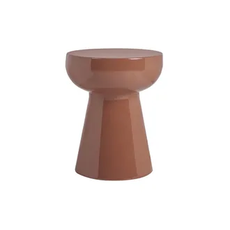 Miliboo Mesa Auxiliar Redonda De Metal Esmaltado Terracota D34 Cm Mogou