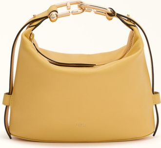 Furla Nuvola Mini Bag Xl Crema Yellow Claris Lux Calf Leather Woman