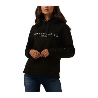 Tommy Hilfiger Heritage Hilfiger Hoodie Sweater - Dames - Hoodies - Zwart - XS - Katoen - Hoodies & sweatvesten
