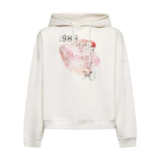 John Richmond Hoodies & sweatvesten, Heren, Wit, S, Katoen, Printed Hoodie