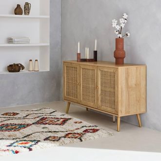 Sweeek Interior Shaggy Rug Cream & Multicoloured | Size: 120 cm x 170 cm