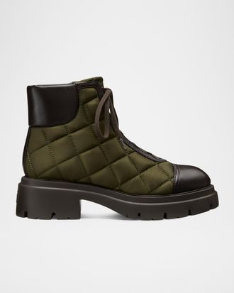 Stuart Weitzman Hudson Quilted Combat Boots