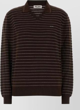 Miu Miu embroidered cotton polo shirt