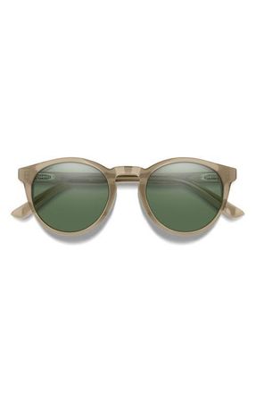 Smith Westward 54mm ChromaPop Polarized Round Sunglasses in Summit Crystal /Gray Green at Nordstrom