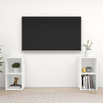 vidaXL Vidaxl - Muebles Para Tv 2 Uds Madera De Ingenier&iacute;a Blanco 72x35x36,5 Cm