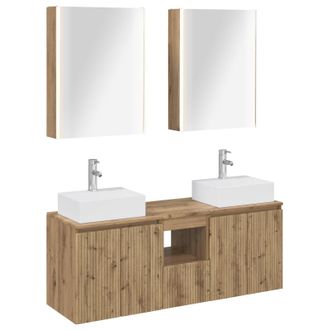 vidaXL Juego De Muebles De Ba&ntilde;o 5 Uds. Roble Artisan Vidaxl