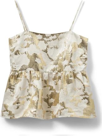 Sofie Schnoor Off White Metallic Detail Top - Dames - Tops zonder mouwen - Veelkleurig - L - Polyester - Tops