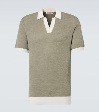 Orlebar Brown Horton knitted wool and cotton polo shirt