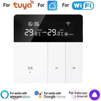 OEM Termostato Inteligente Wifi Con App Para Suelo Radiante El&eacute;ctrico, Controlador Digital, Calefacci&oacute;n El&eacute;ctrica 25a Con Wifi (incl. Cable Sensor De 3m),