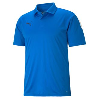 Puma Poloshirt PUMA TEAMLIGA SIDELINE POLO, Herren, Gr. L, blau (electric blau lemonade, puma wei&szlig;), Interlock, Obermaterial: 100% Polyester, unifarben, re