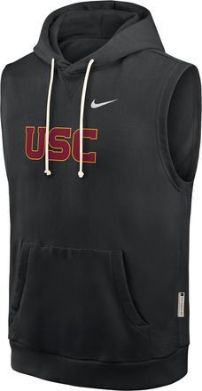 Nike USC Sideline Nike Mens Dri-FIT College Sleeveless Pullover Hoodie in Black | 03B400ASCJ-65K