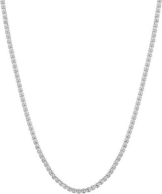 Crislu Layer Up Rounded Box Chain Necklace in Pure Platinum /Clear Stone at Nordstrom, Size 16 In