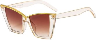 Generic Large Frame Outdoor Men Sunglasses Vacation Commuter Women Party Sun Glasses(Orange)