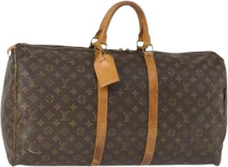 Louis Vuitton Pre-owned Weekend Bags, female, Brown, Size: ONE SIZE Pre-owned Vintage Canvas Weekend Bag