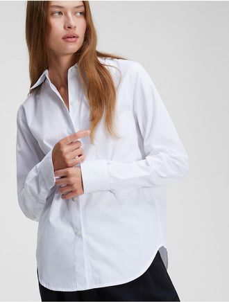 Calvin Klein Womens Pure Poplin Shirt - White - XS