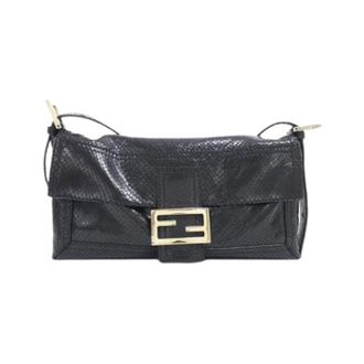 Fendi Pre-owned Python Schoudertas - Dames - Pre-owned - Zwart - Maat: ONE Size Leer