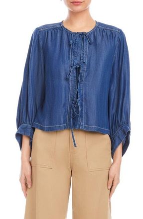 Fifteen Twenty Cassie Lantern Sleeve Top in Chambray at Nordstrom, Size X-Small