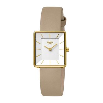 Boccia Horloges - Dames - Accessoires - Beige - Maat: ONE Size Leer