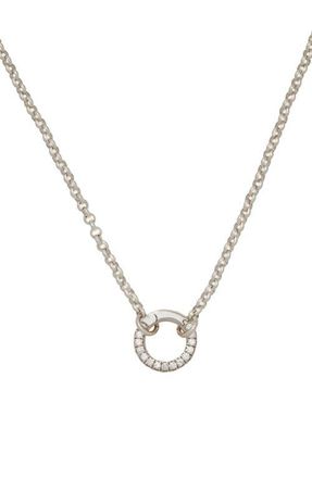 Made by Mary Cubic Zirconia Pendant Necklace in Silver at Nordstrom, Size 18
