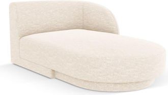 MICADONI Chaise longue de angulo derecho de tejido chenilla beige claro