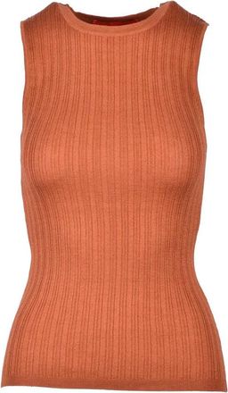 Wild Cashmere Silk/Cashmere Top - Cognac