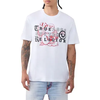 True Religion Buddha Letters Graphic T-Shirt in Optic White at Nordstrom, Size Xxx-Large