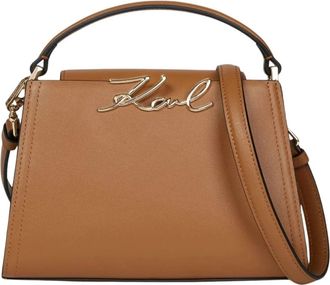 Karl Lagerfeld K/Signature Mini - Dames - Handtassen - Bruin - ONE Size - Leer - Tassen