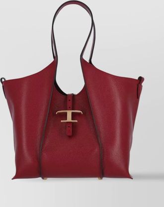 Tod's leather textured top handles tote bag
