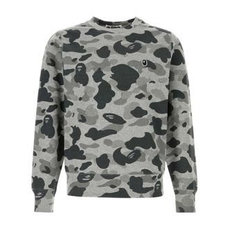 A Bathing Ape Sweatshirts, male, Gray, Size: 2XL Printed Cotton Sweatshirt