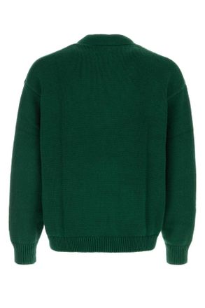 Polo Ralph Lauren Mens Bottle Green Cotton Cardigan Newforest Exterior: Maglieria Sweater