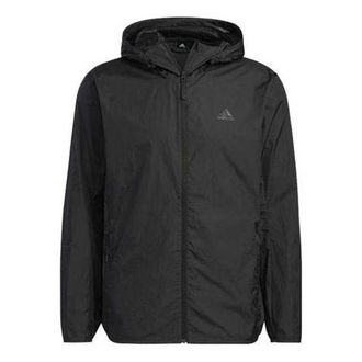 adidas Windbreaker Hooded Jackets Black HE7366
