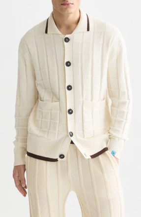 Scotch & Soda Structure Boucl&eacute; Cardigan in Eggnog at Nordstrom, Size Xx-Large