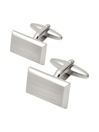 Lindenmann Manschettenknöpfe mit matter Oberfläche in Silber, Größe 1