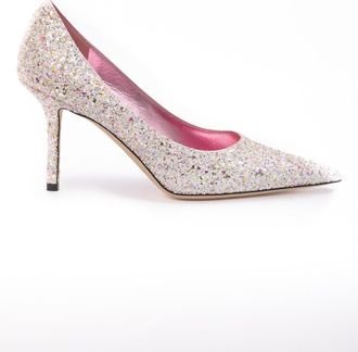 Jimmy Choo London Candy Pink Glitter Love 85 Womens Pumps