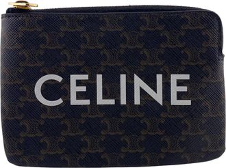 Celine Black Brown Pvc Coin Purse/Coin Case (Pre-Owned)