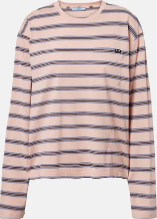 Prada Striped cotton jersey top