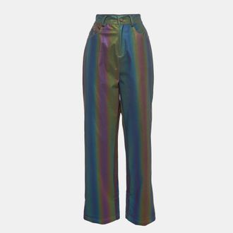 Annakiki For Huawei Multicolor Reflective Pattern Synthetic Straight Leg Pants