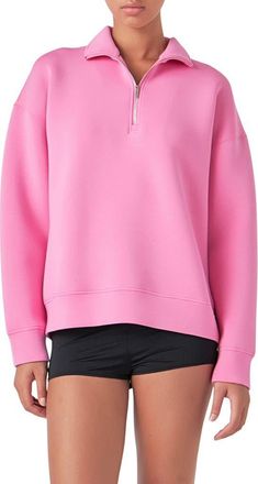 Grey Lab Scuba Knit Quarter Zip Pullover in Pink at Nordstrom, Size X-Small