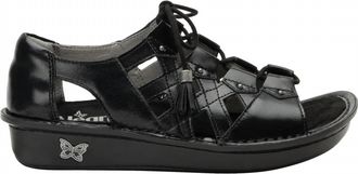 Alegria Womens Valerie Tie Sandal In Noir