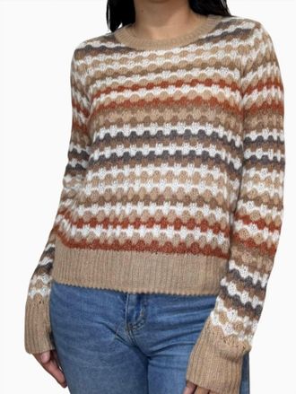 Autumn Cashmere Trench Crew Neck Sweater In Multi Color