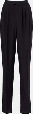 Saint Laurent Pleated silk straight pants
