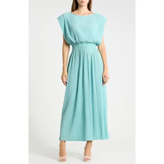 Ichi Smocked Maxi Dress in Nile Blue at Nordstrom Rack, Size X-Large