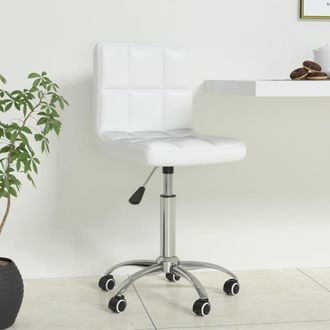 vidaXL Vidaxl - Silla De Oficina Giratoria De Cuero Sint&eacute;tico Blanco