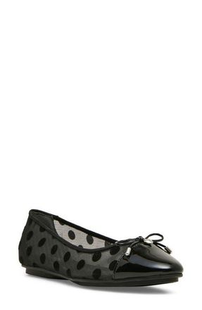 Anne Klein Luci Cap Toe Flat in Black Dot at Nordstrom, Size 9.5