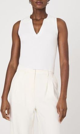 French Connection Mozza Sleeveless Johnny Collar Rib Sweater in Summer White at Nordstrom Rack, Size X-Small