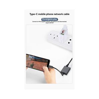 OEM Adaptador Ethernet Gigabit Tipo-c A Rj45, Tarjeta De Red Con Pd100w Para Tv Stick, Pc, Port&aacute;til Y Smartphone
